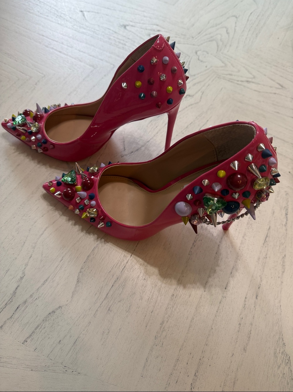 Steve Madden Hot Pink Jeweled Pointed-Toe Stiletto Pump - Picture 11 of 17